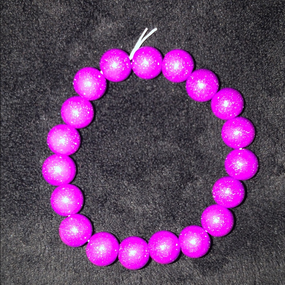 Semi Precious Stones Purple and Silver Flecks One Bracelet - Picture 3 of 3
